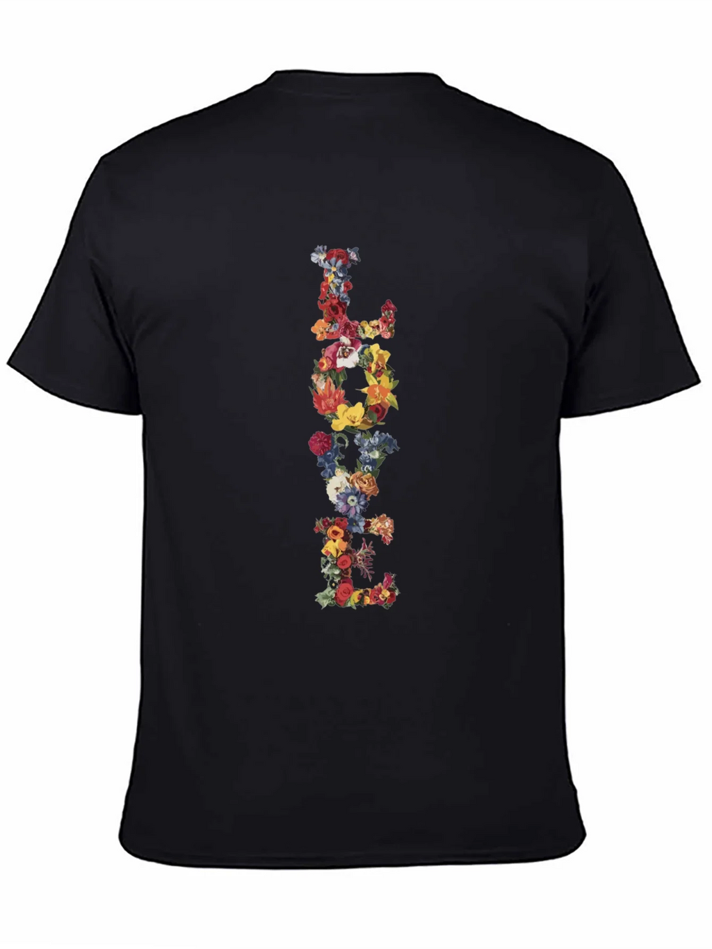 Floral LOVE Black T-Shirt Graphic Tee product image 4
