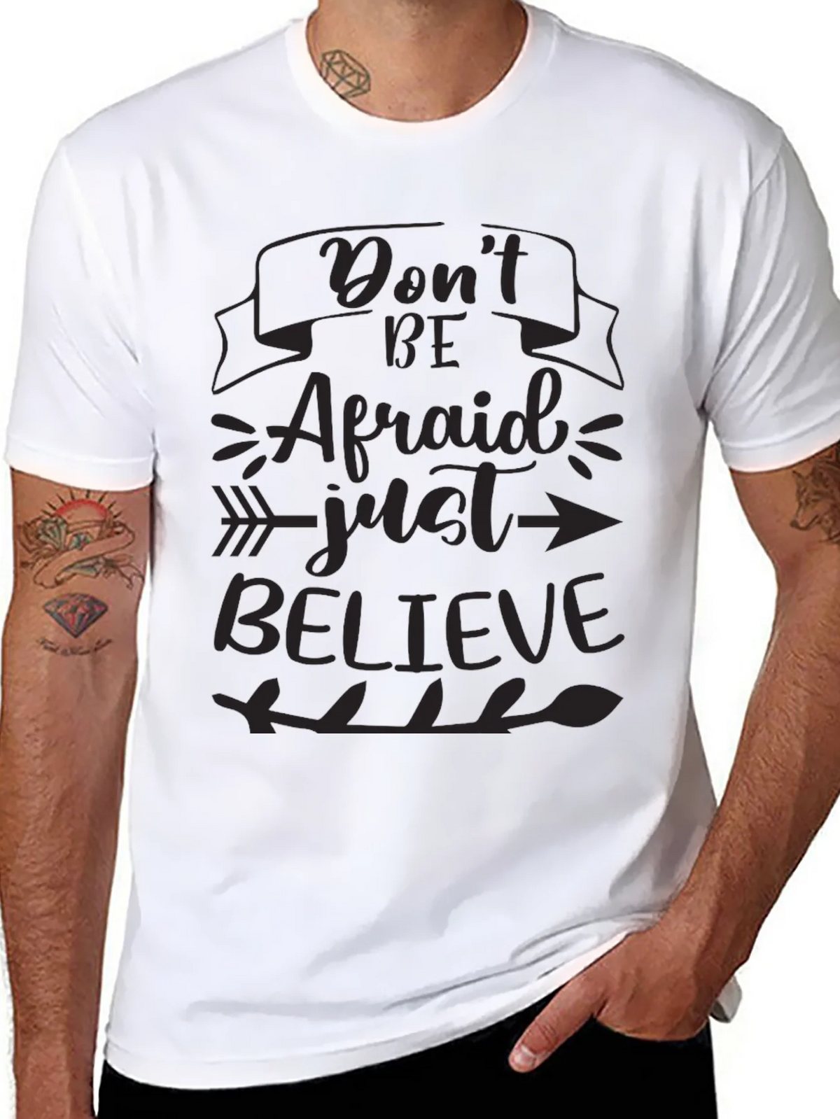 Inspirational T-Shirt - Dont Be Afraid Just Believe product image 7