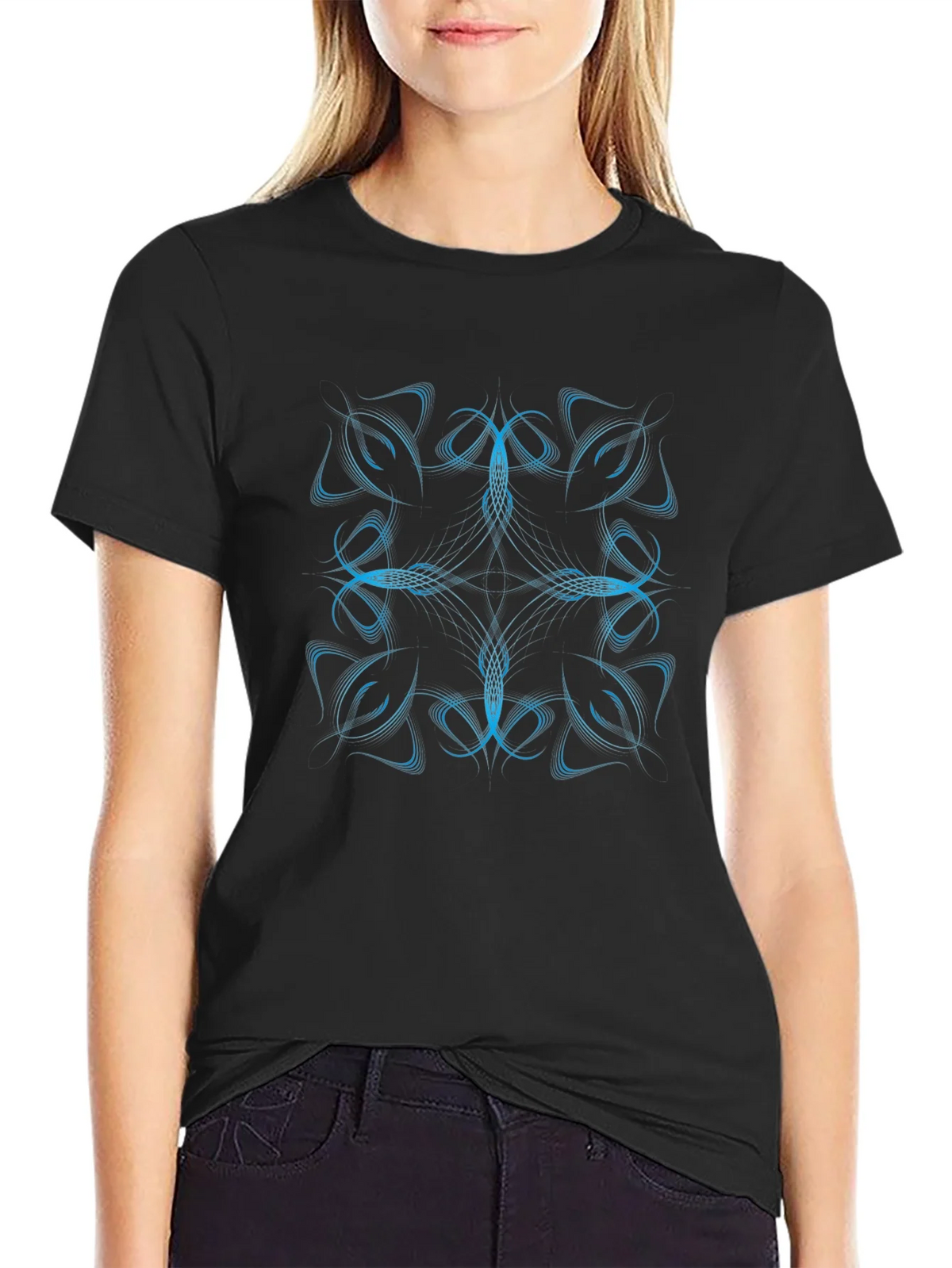 Abstract Design Black T-Shirt product image 2