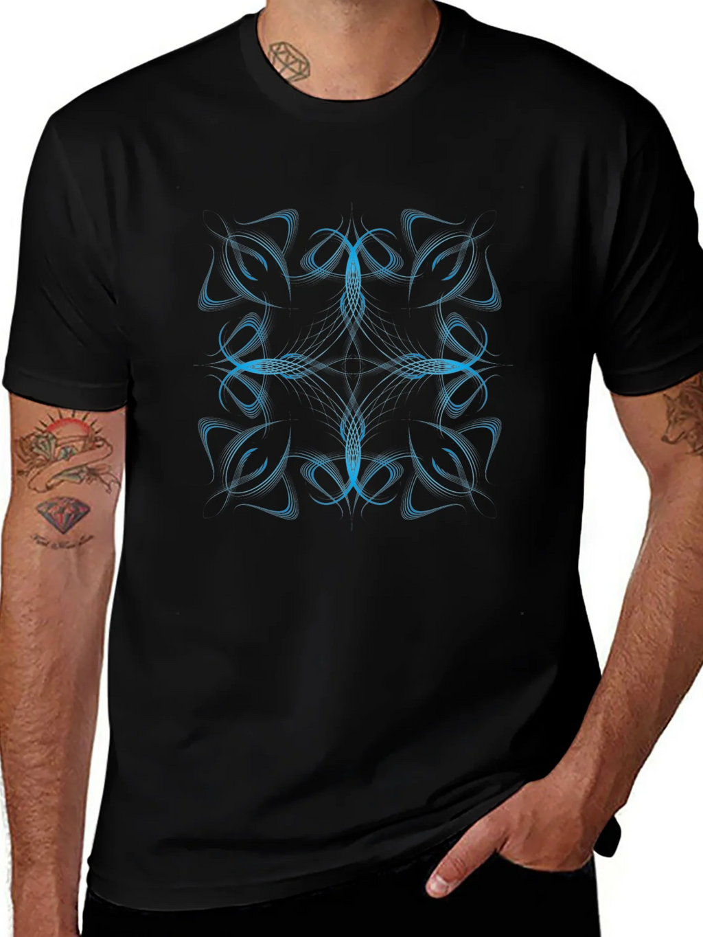 Abstract Design Black T-Shirt product image 1