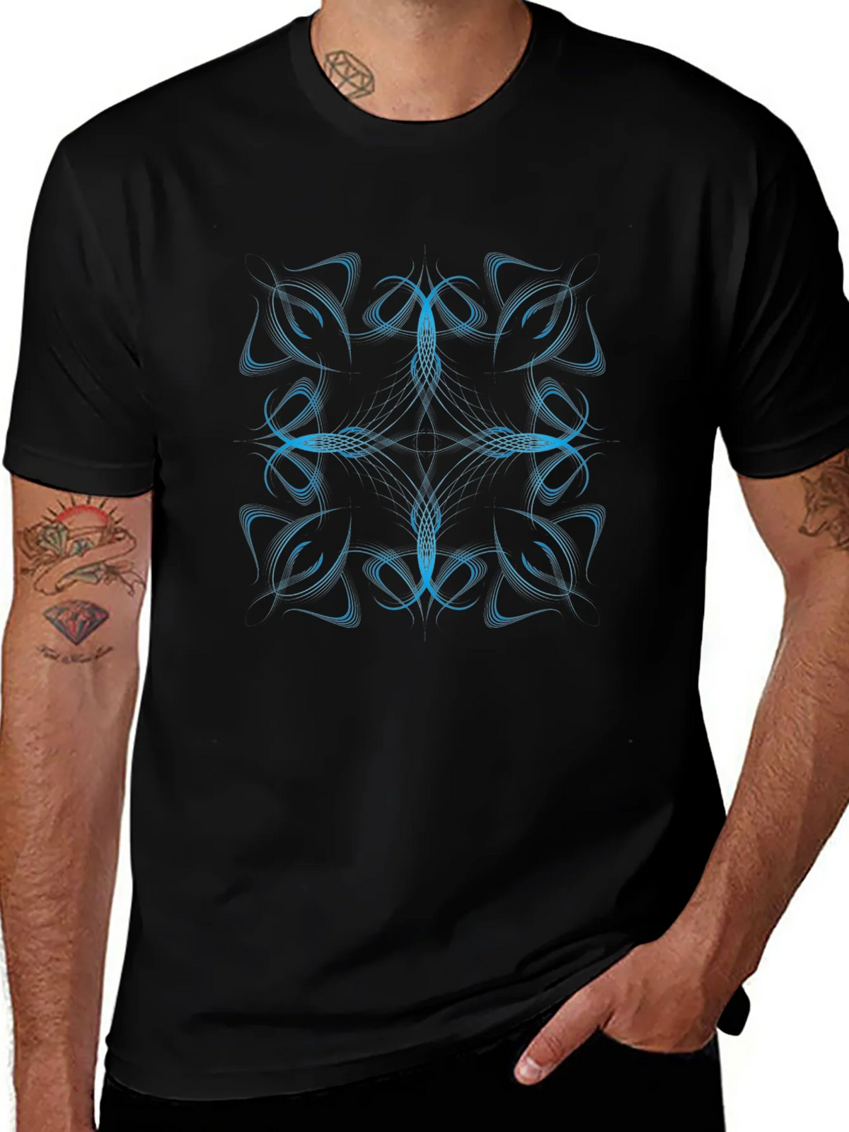 Abstract Design Black T-Shirt product image 1