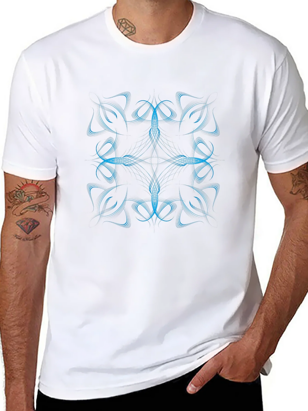 Abstract Design Black T-Shirt product image 7