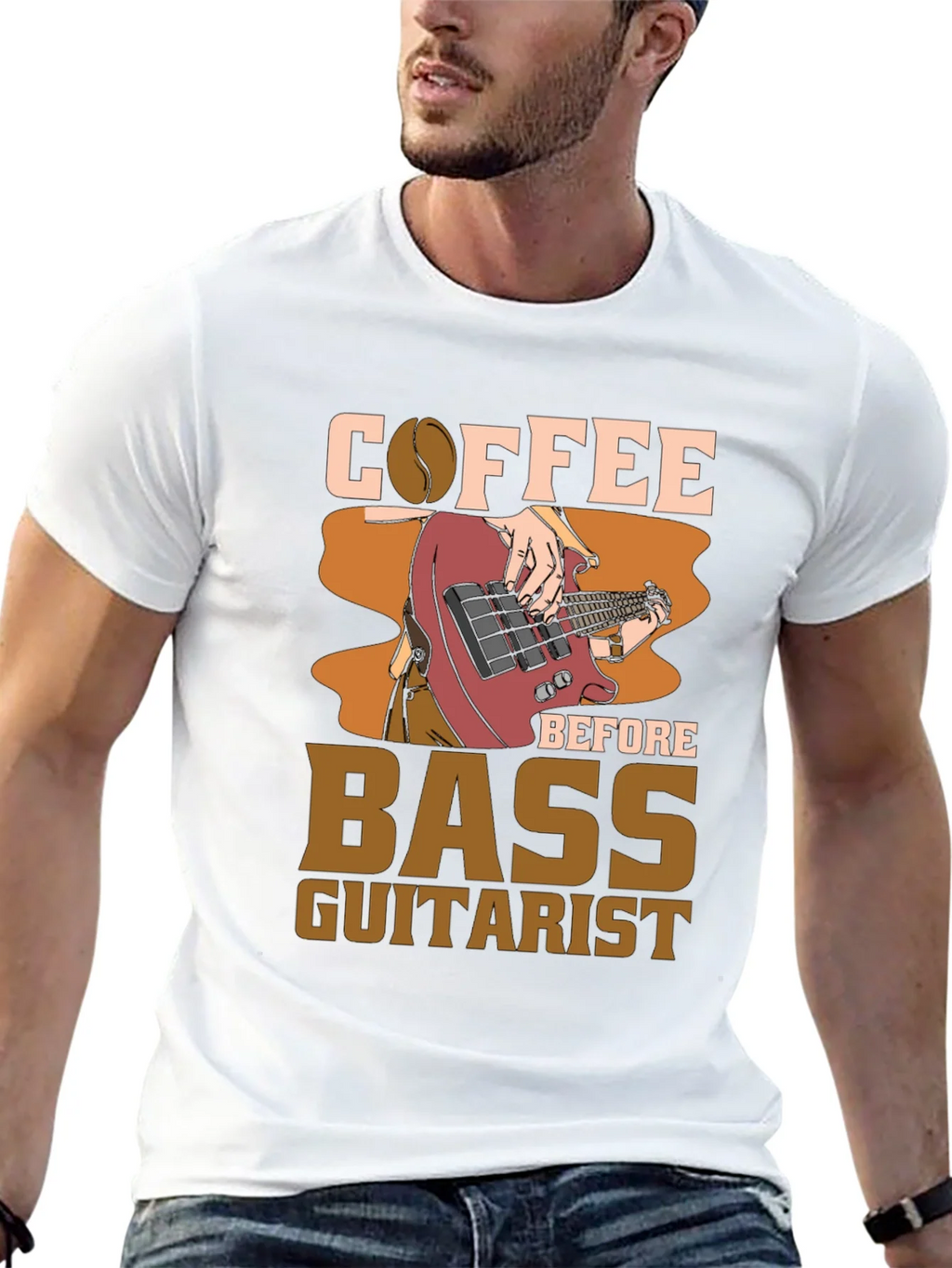 Coffee Before Bass Guitarist Black Tee product image 6