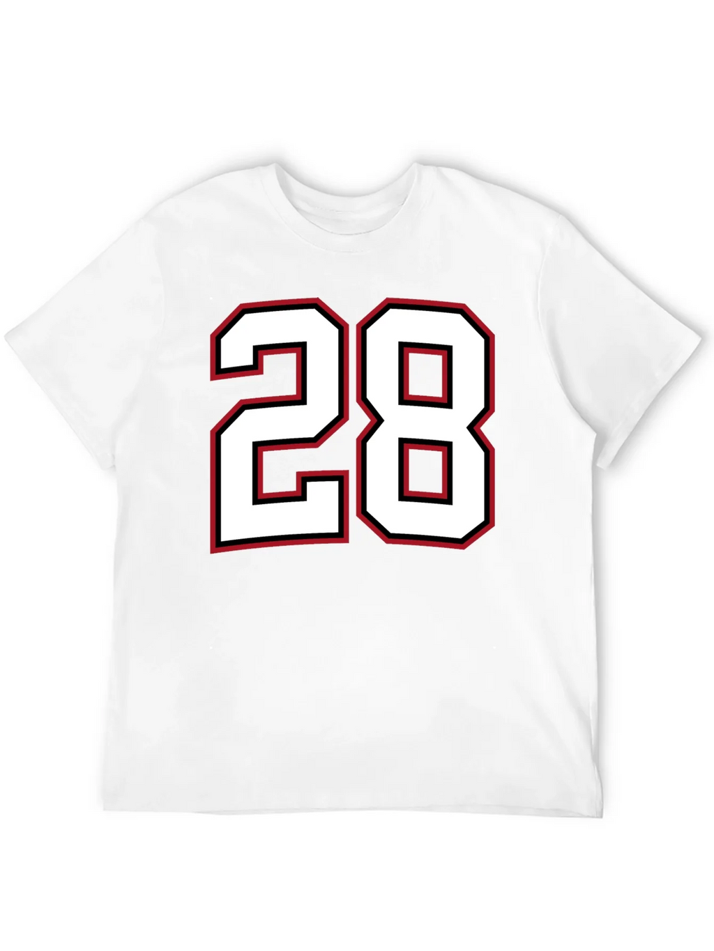 Black T-Shirt with Number 28 Graphic product image 6