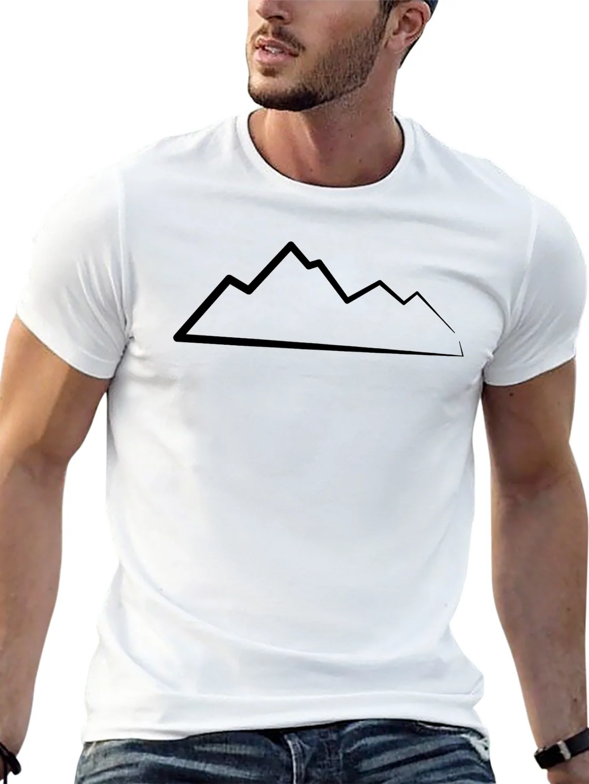 Mountain Peaks Graphic Tee - Black Cotton T-Shirt product image 12