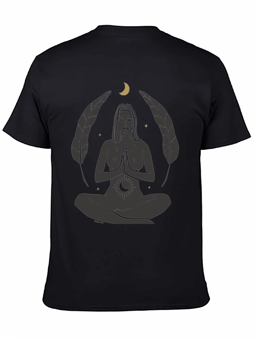 Zen Yoga Goddess Graphic T-Shirt - Black product image 4