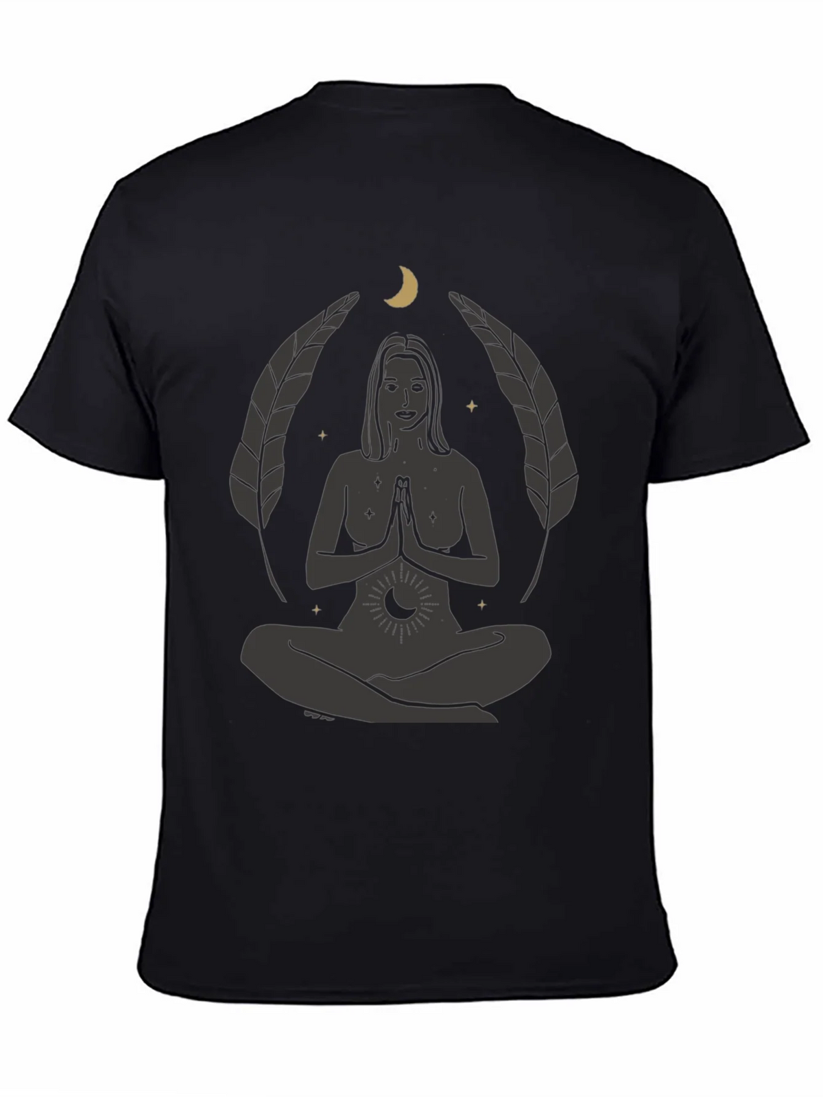 Zen Yoga Goddess Graphic T-Shirt - Black product image 4