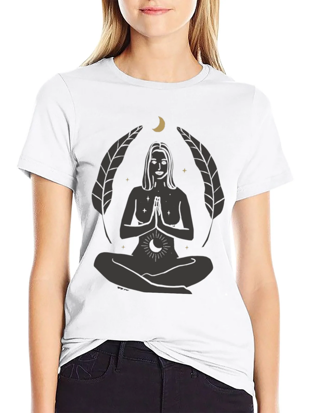 Zen Yoga Goddess Graphic T-Shirt - Black product image 8