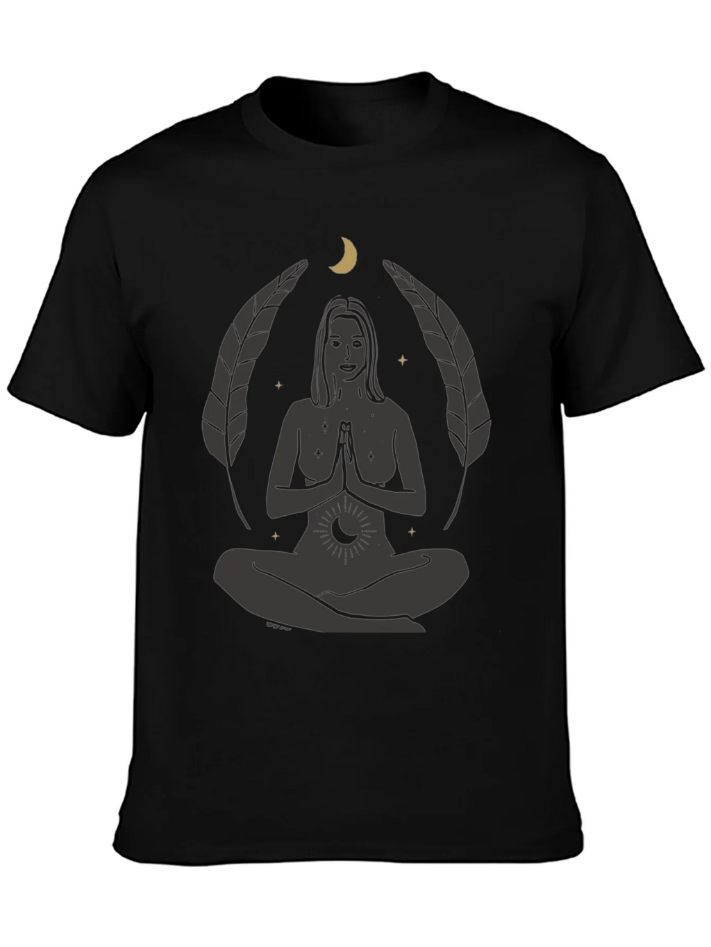 Zen Yoga Goddess Graphic T-Shirt - Black product image 3