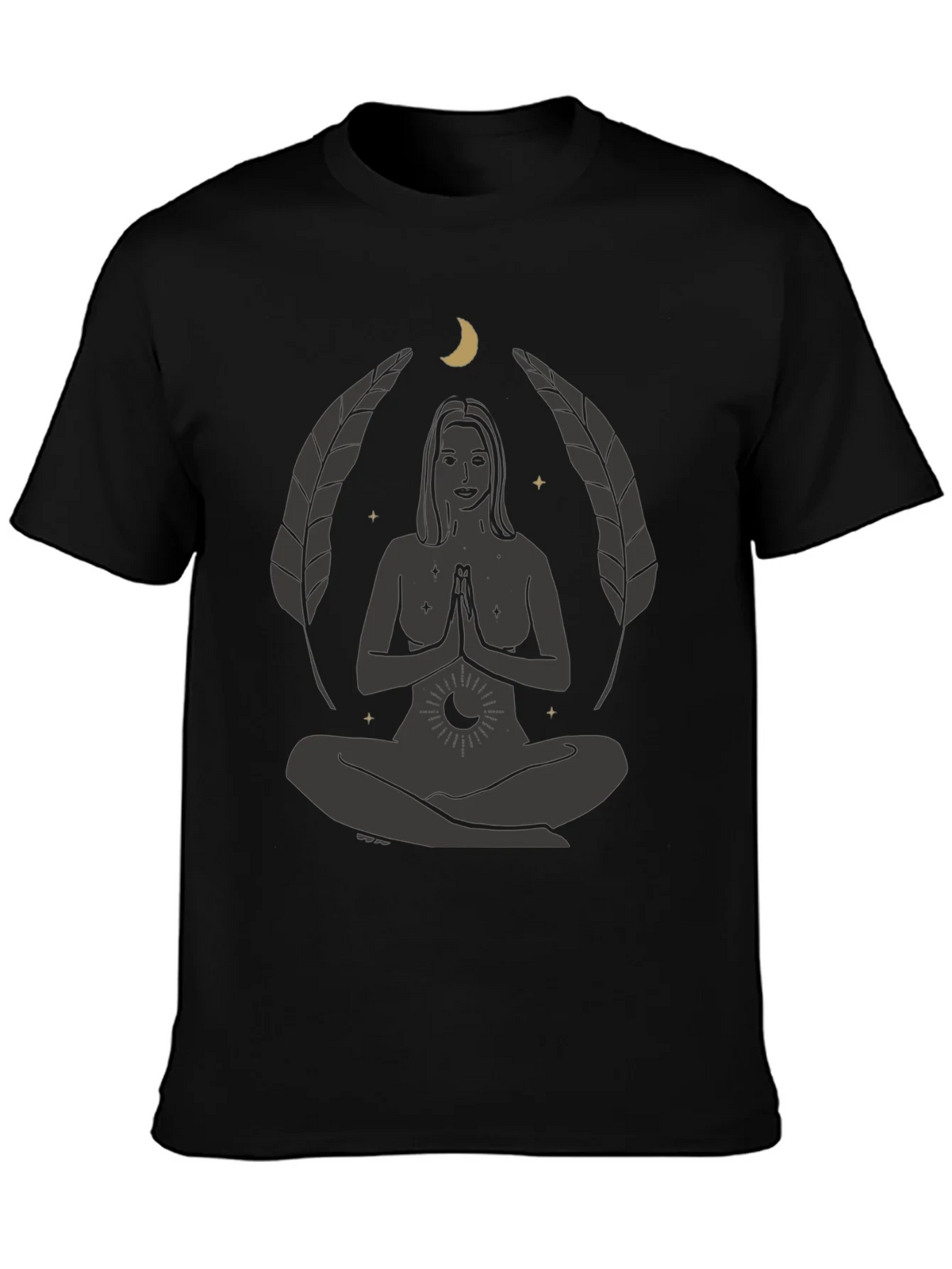 Zen Yoga Goddess Graphic T-Shirt - Black product image 3