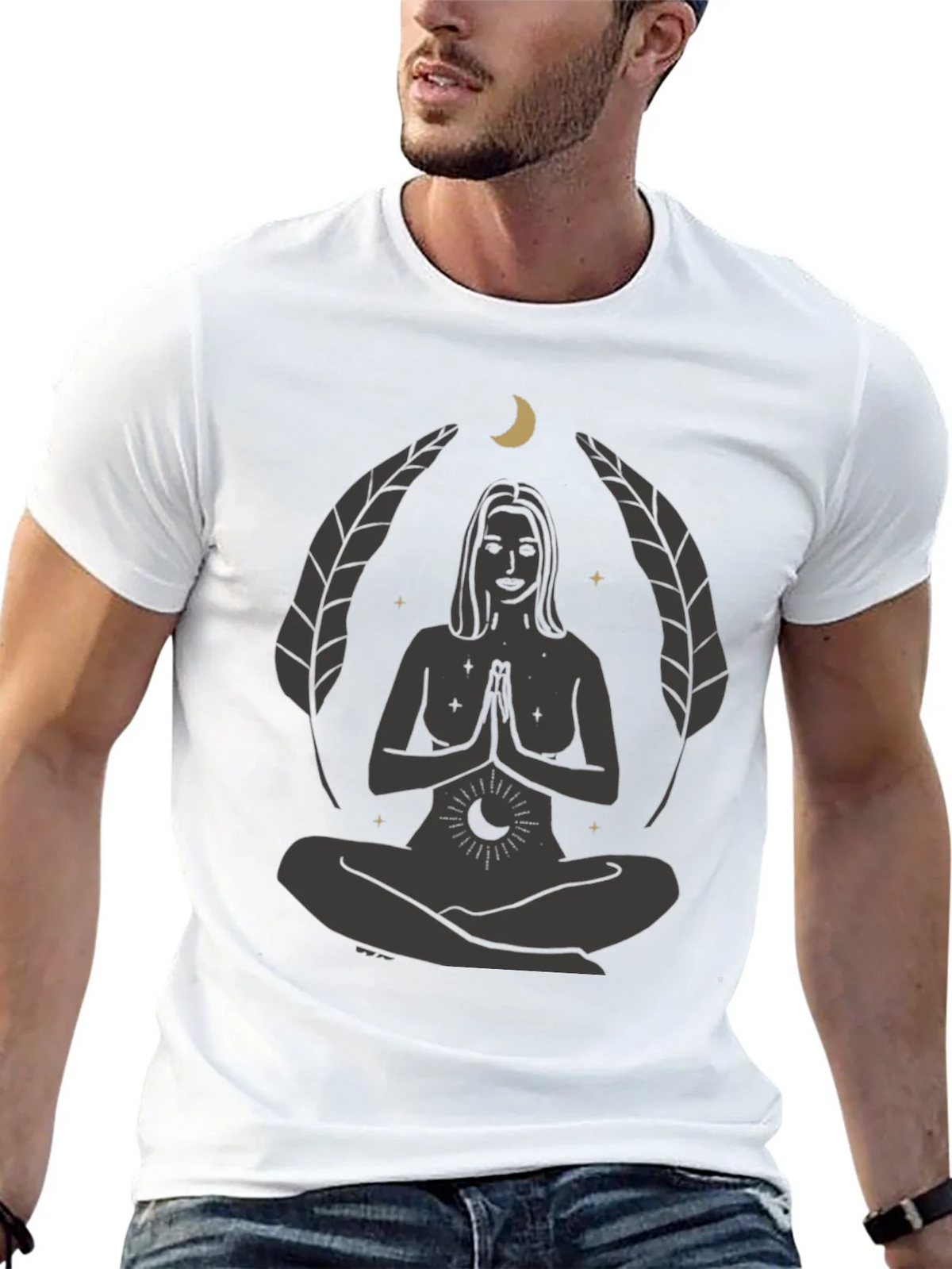 Zen Yoga Goddess Graphic T-Shirt - Black product image 12