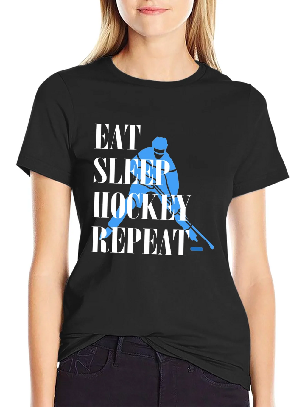 Eat Sleep Hockey Repeat Graphic Tee product image 2