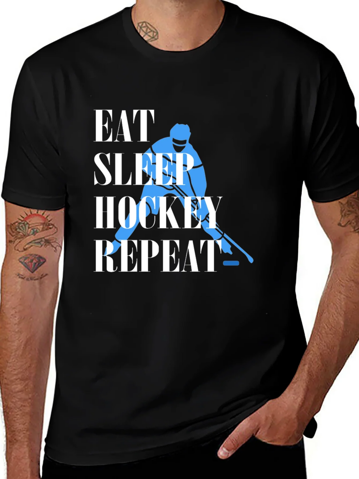 Eat Sleep Hockey Repeat Graphic Tee product image 1
