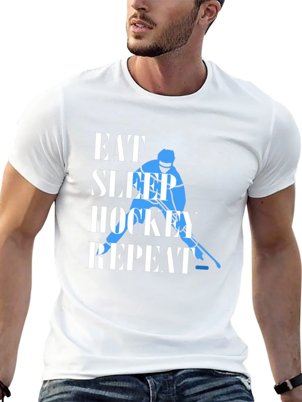 Eat Sleep Hockey Repeat Graphic Tee product image 12