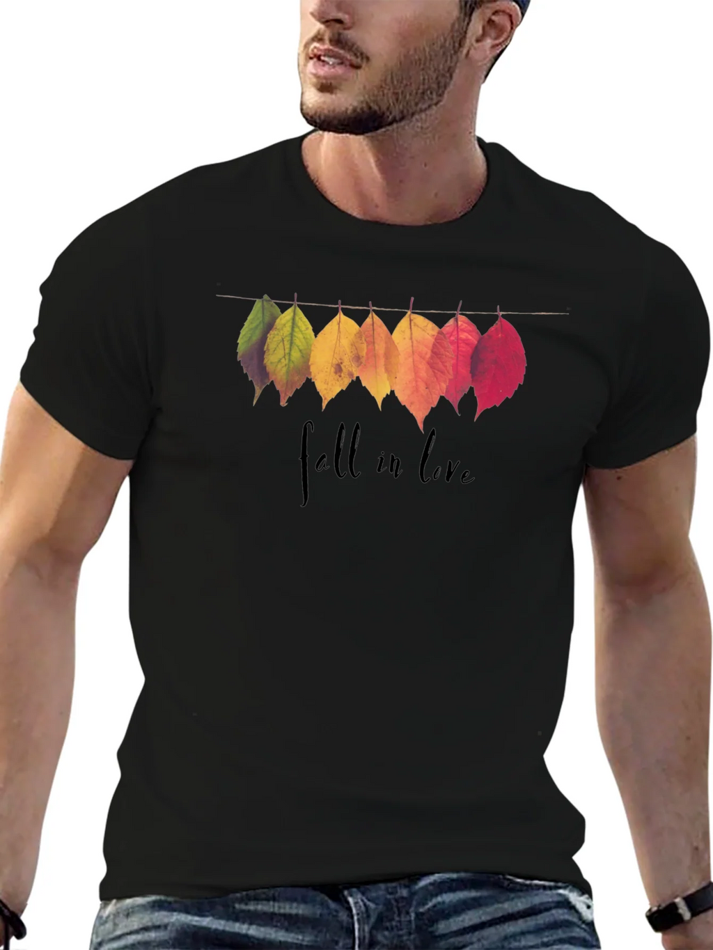 Fall in Love Leaves Graphic T-Shirt product image 6