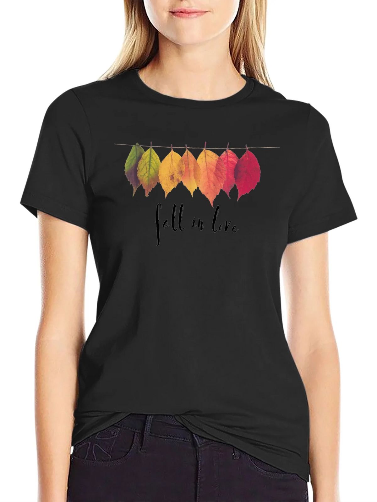 Fall in Love Leaves Graphic T-Shirt product image 2
