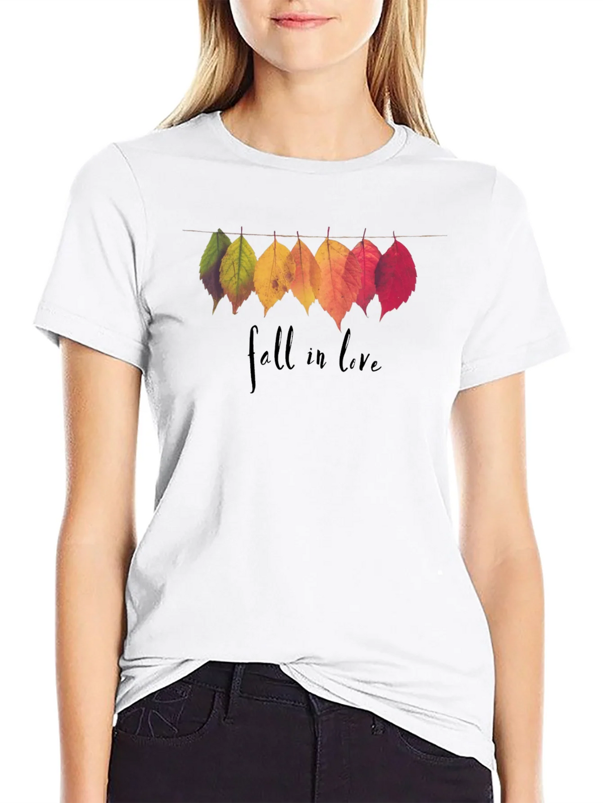 Fall in Love Leaves Graphic T-Shirt product image 8