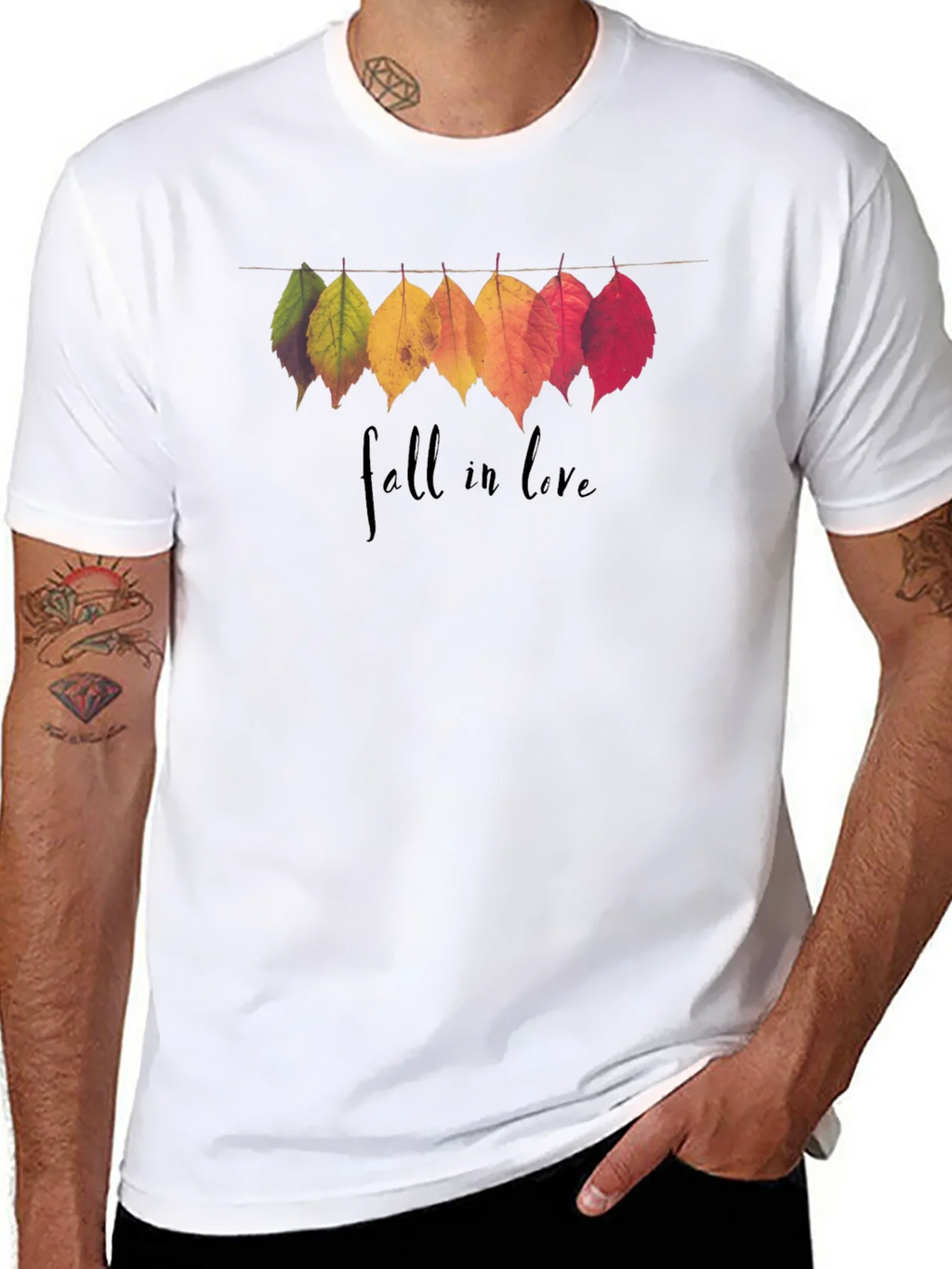 Fall in Love Leaves Graphic T-Shirt product image 7