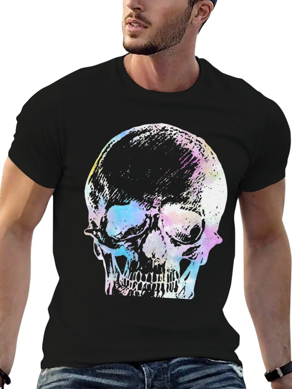 Skull Graphic Print T-Shirt - Black product image 5
