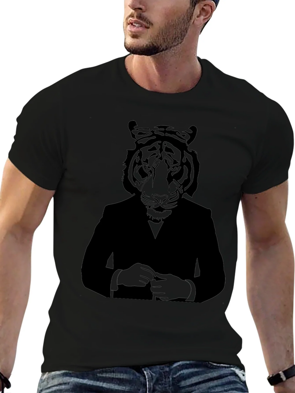 Tiger Suit Graphic T-Shirt - Cool Animal Design product image 6