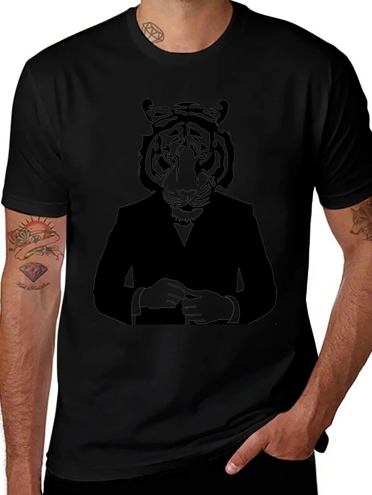 Tiger Suit Graphic T-Shirt - Cool Animal Design product image 1