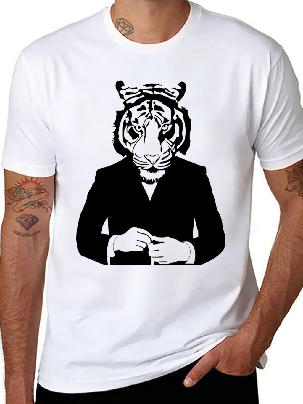 Tiger Suit Graphic T-Shirt - Cool Animal Design product image 7