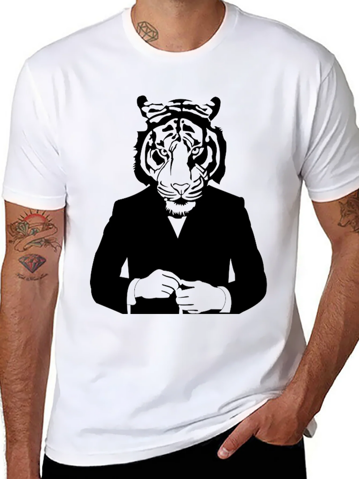 Tiger Suit Graphic T-Shirt - Cool Animal Design product image 7