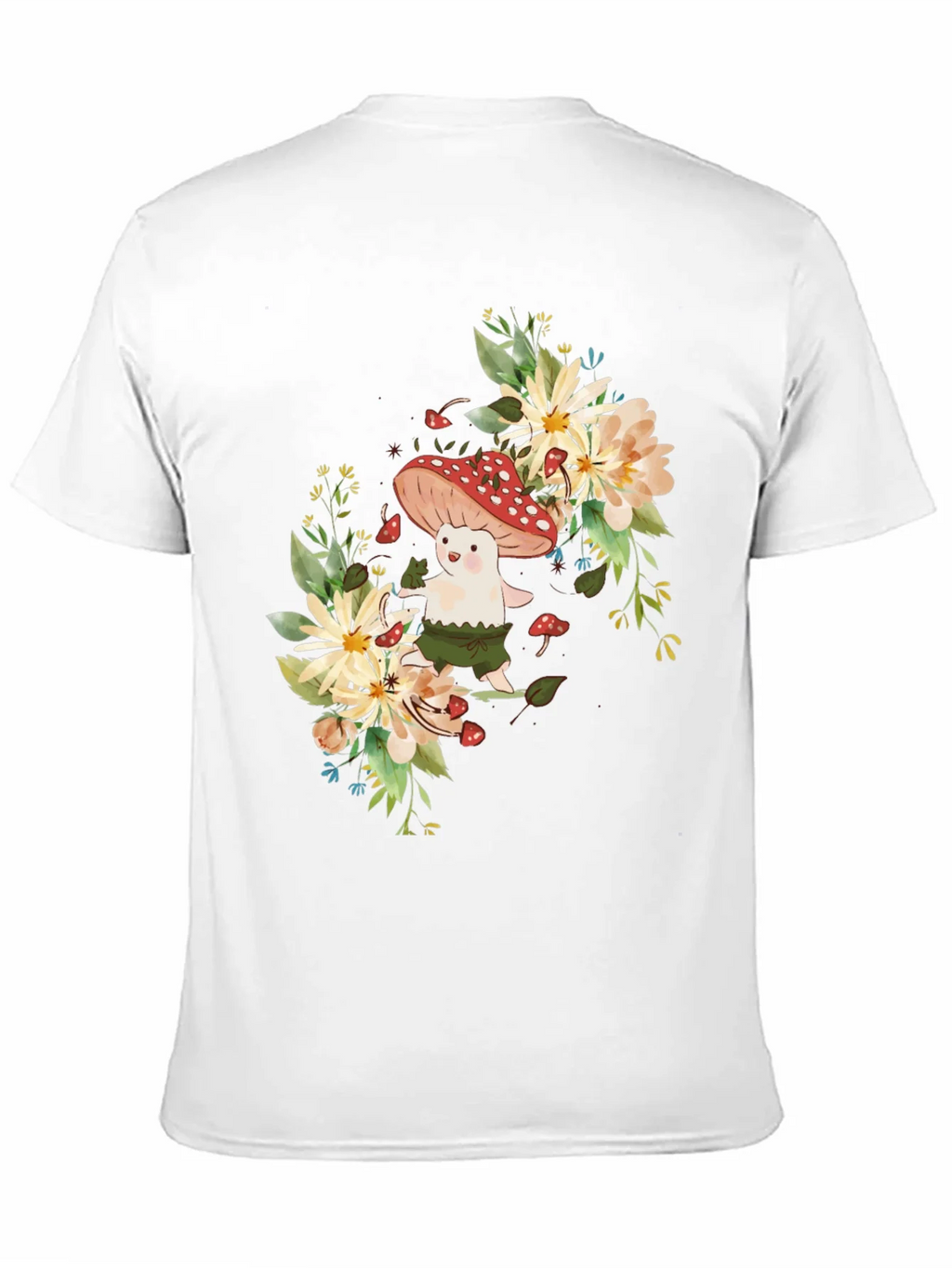 Mushroom & Floral Graphic Black Tee product image 9