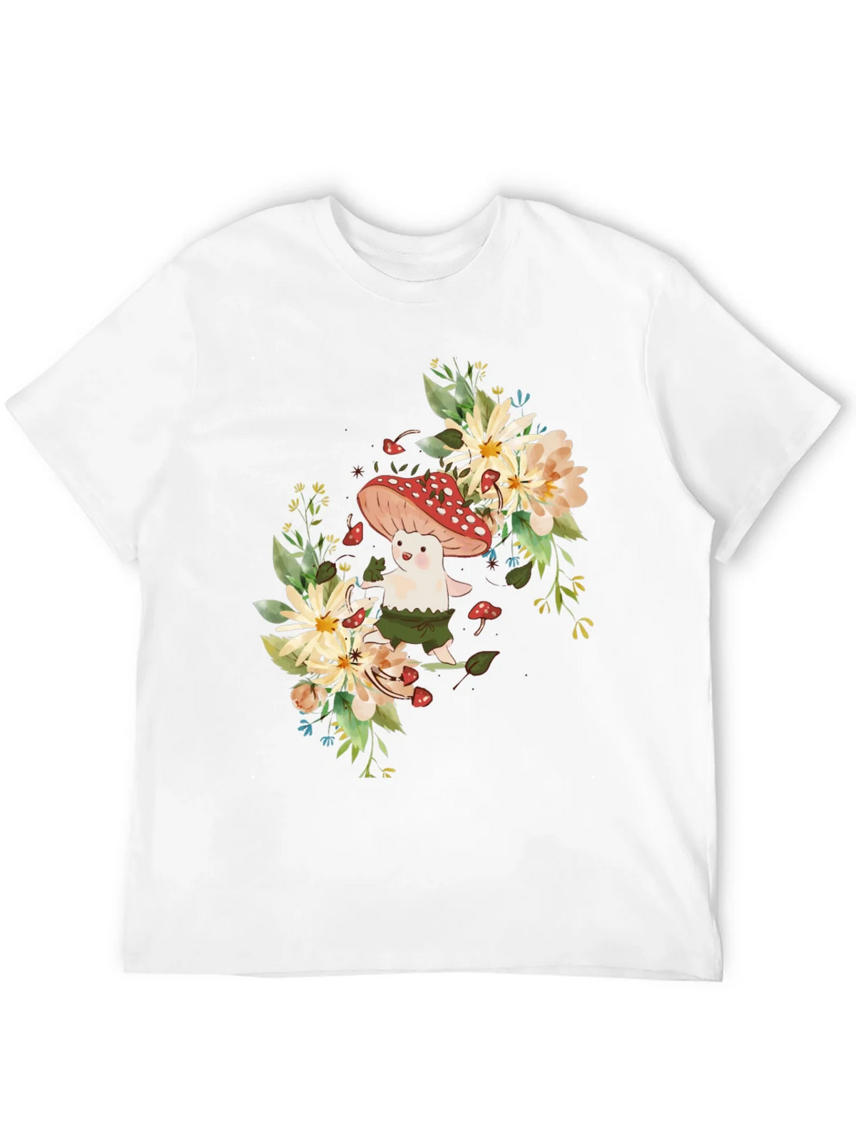 Mushroom & Floral Graphic Black Tee product image 10
