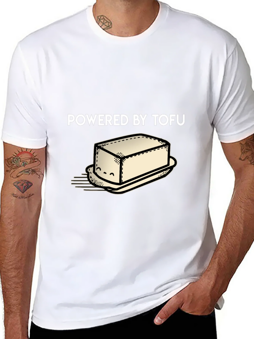 Powered By Tofu Graphic Tee Vegan Shirt product image 7