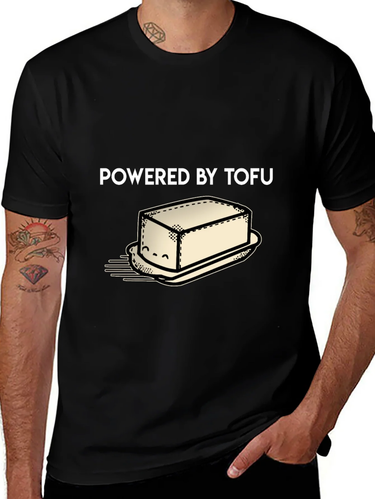 Powered By Tofu Graphic Tee Vegan Shirt product image 1