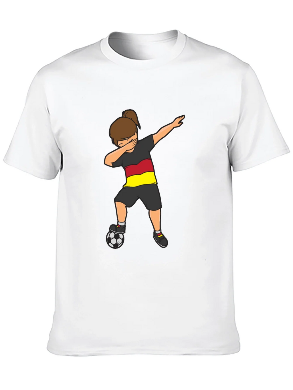 Germany Soccer Dabbing Girl Black T-Shirt product image 9