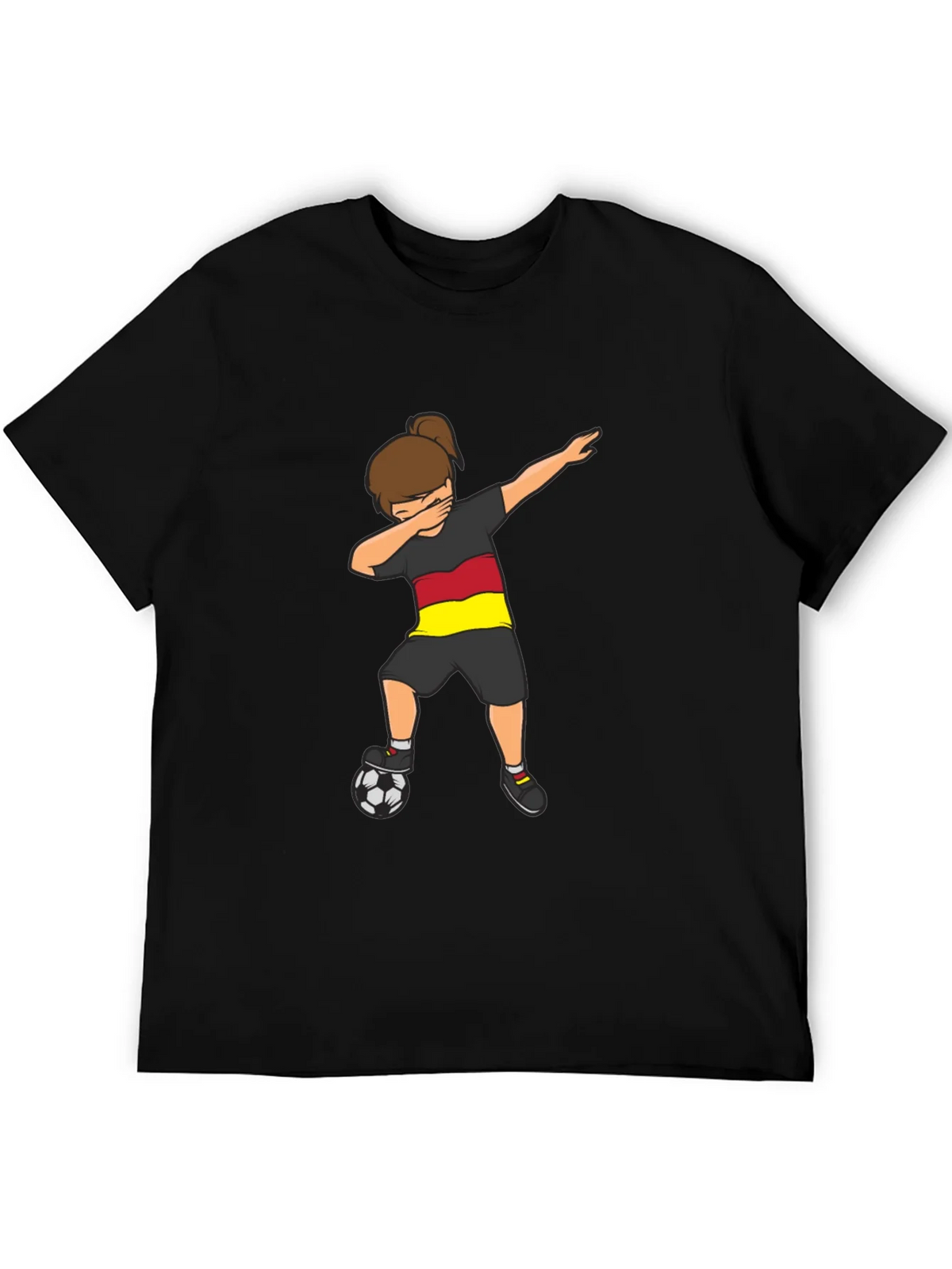 Germany Soccer Dabbing Girl Black T-Shirt product image 5