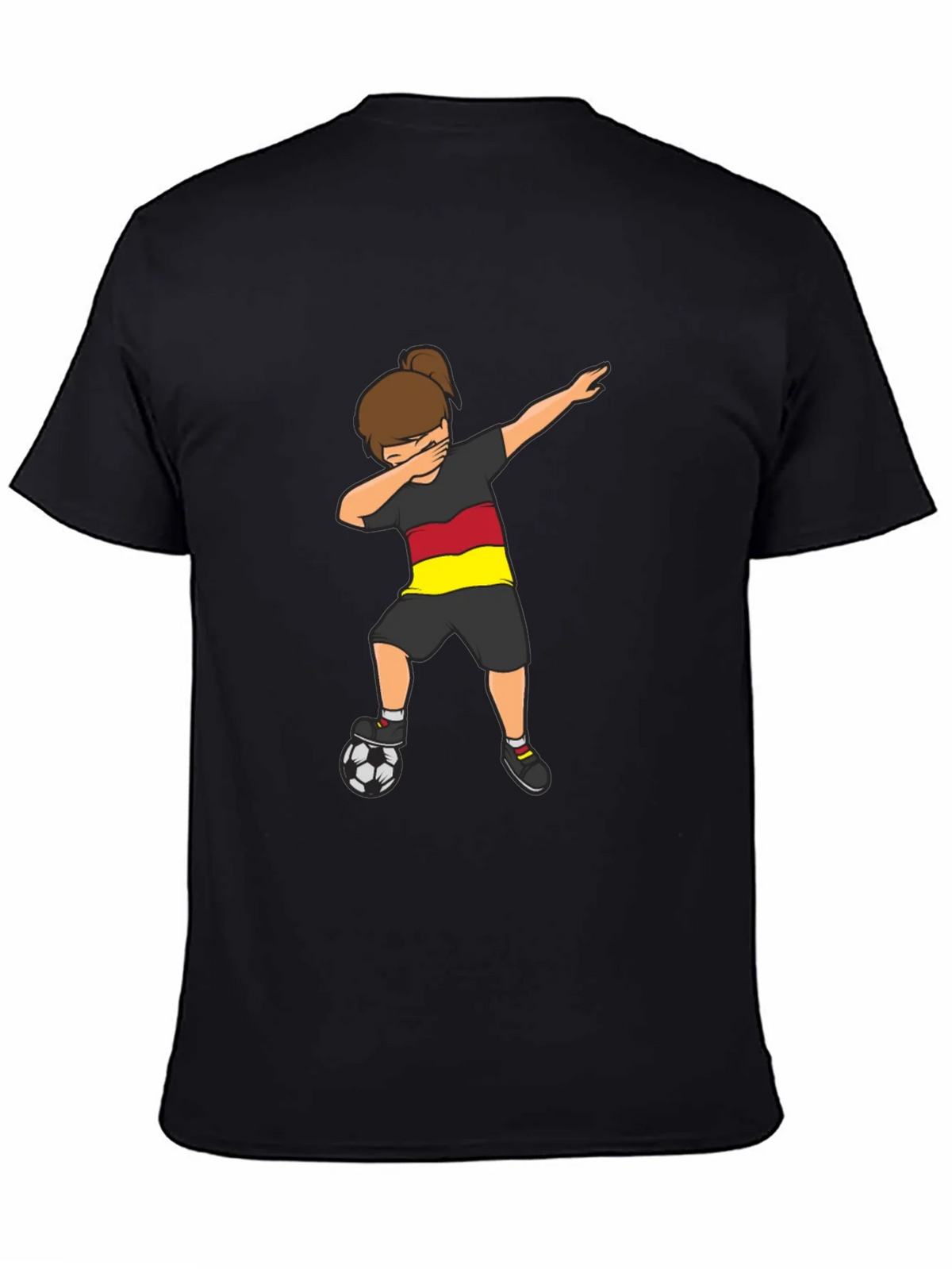 Germany Soccer Dabbing Girl Black T-Shirt product image 4