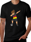 Germany Soccer Dabbing Girl Black T-Shirt product image 1