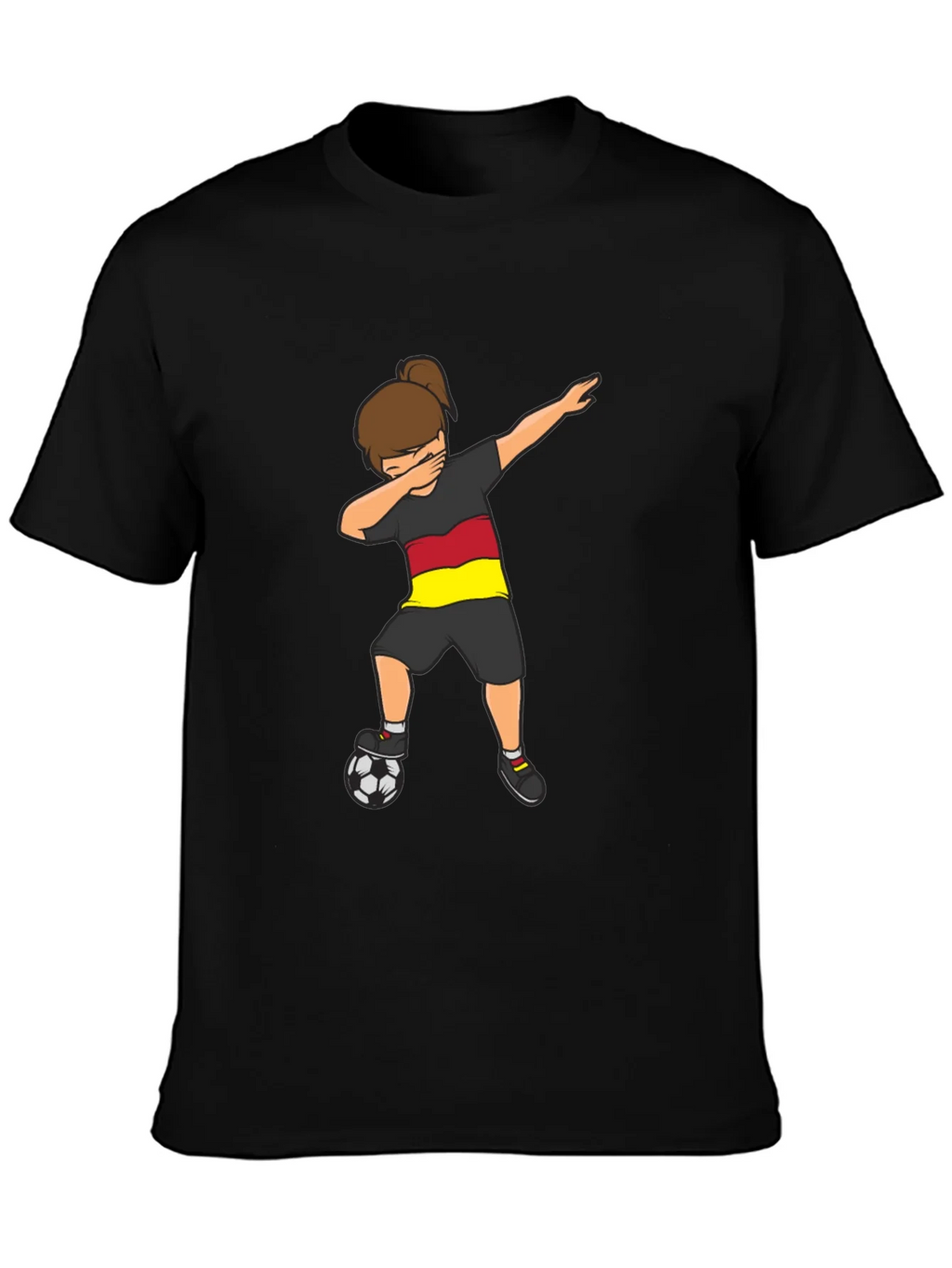 Germany Soccer Dabbing Girl Black T-Shirt product image 3