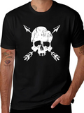 Skull & Arrow Graphic Tee - Black Cotton Blend product image 1