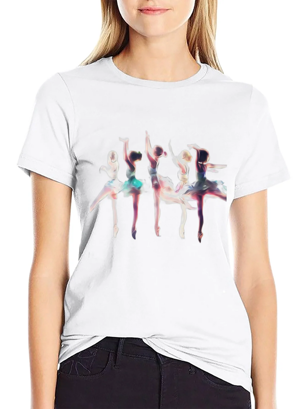 Ballerina Graphic T-Shirt - Black Cotton Tee product image 8