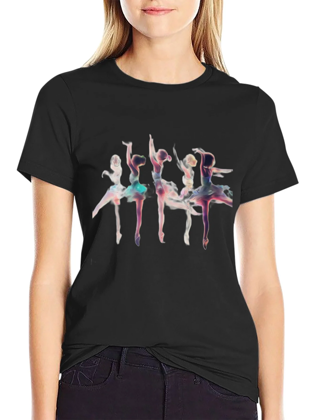 Ballerina Graphic T-Shirt - Black Cotton Tee product image 2