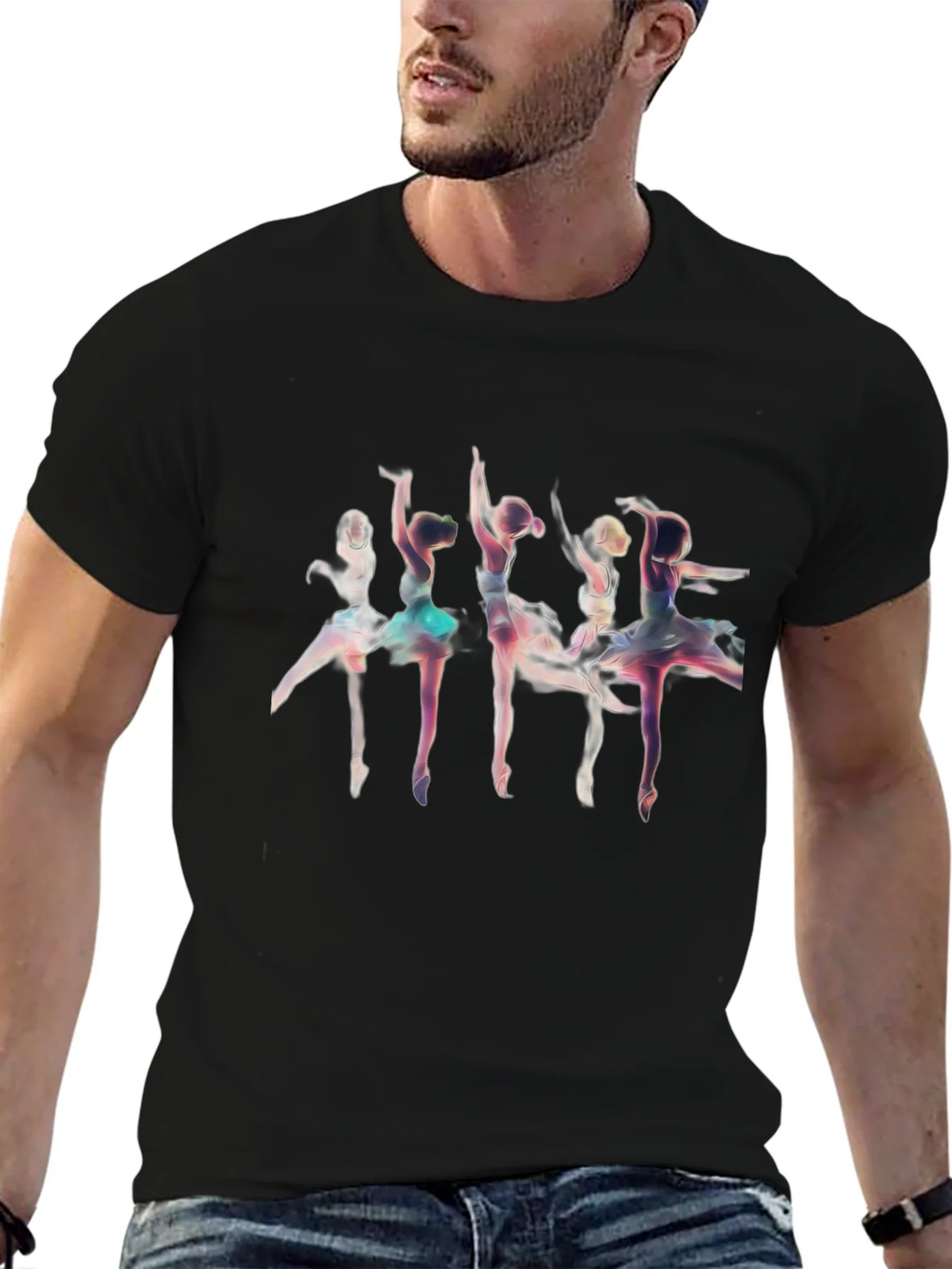Ballerina Graphic T-Shirt - Black Cotton Tee product image 6