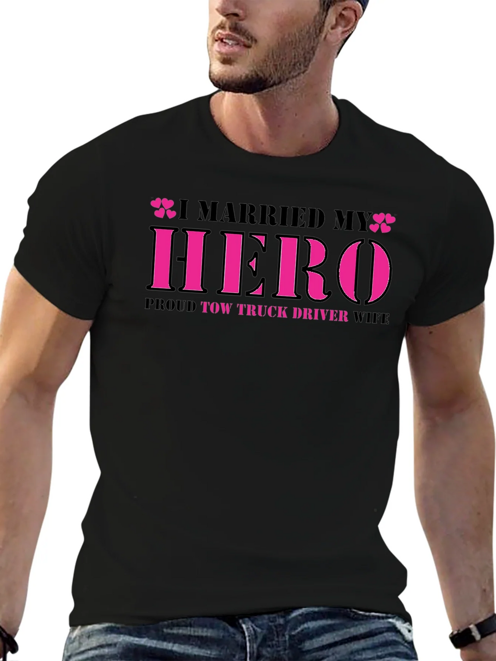 I Married My Hero Tow Truck Driver Wife T-Shirt product image 5
