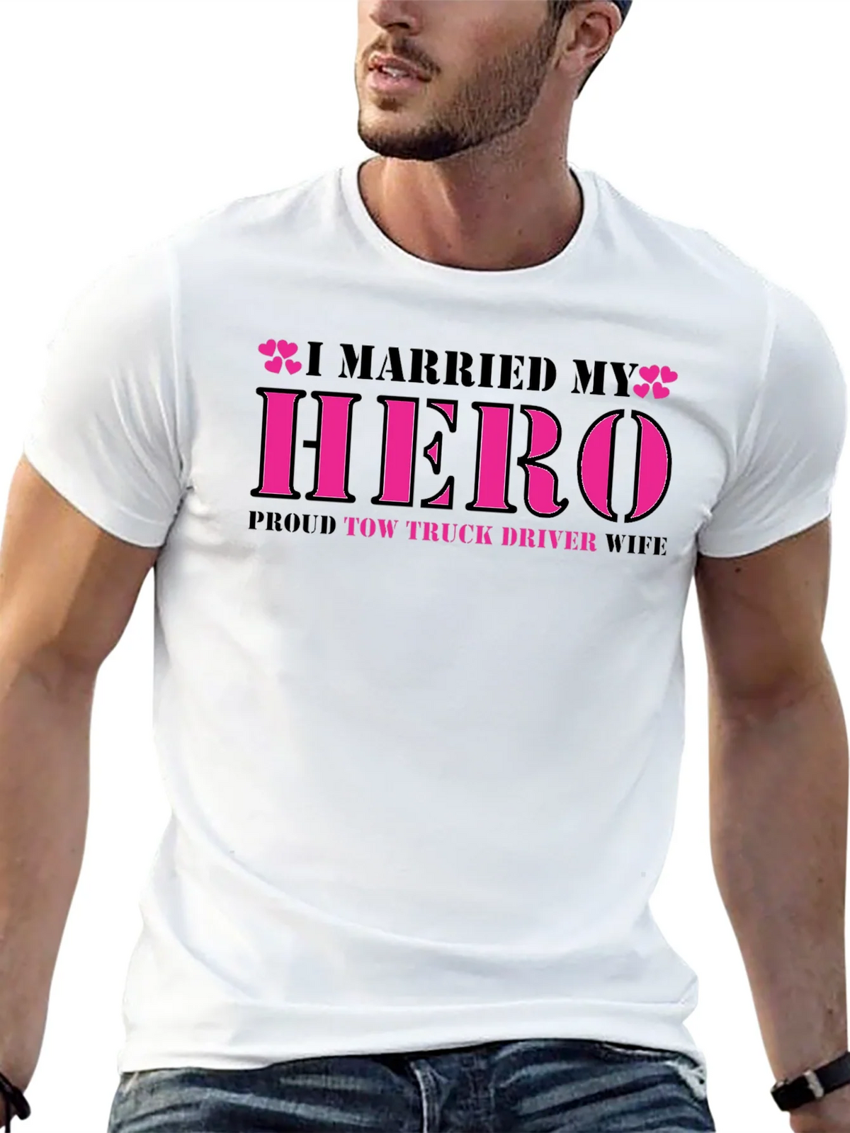 I Married My Hero Tow Truck Driver Wife T-Shirt product image 8