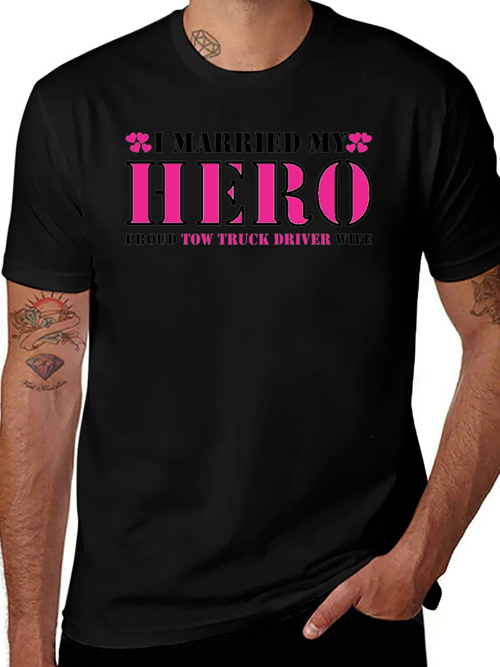 I Married My Hero Tow Truck Driver Wife T-Shirt product image 1