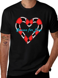 Season for Love T-Shirt Heart Candy Cane Graphic Tee product image 1