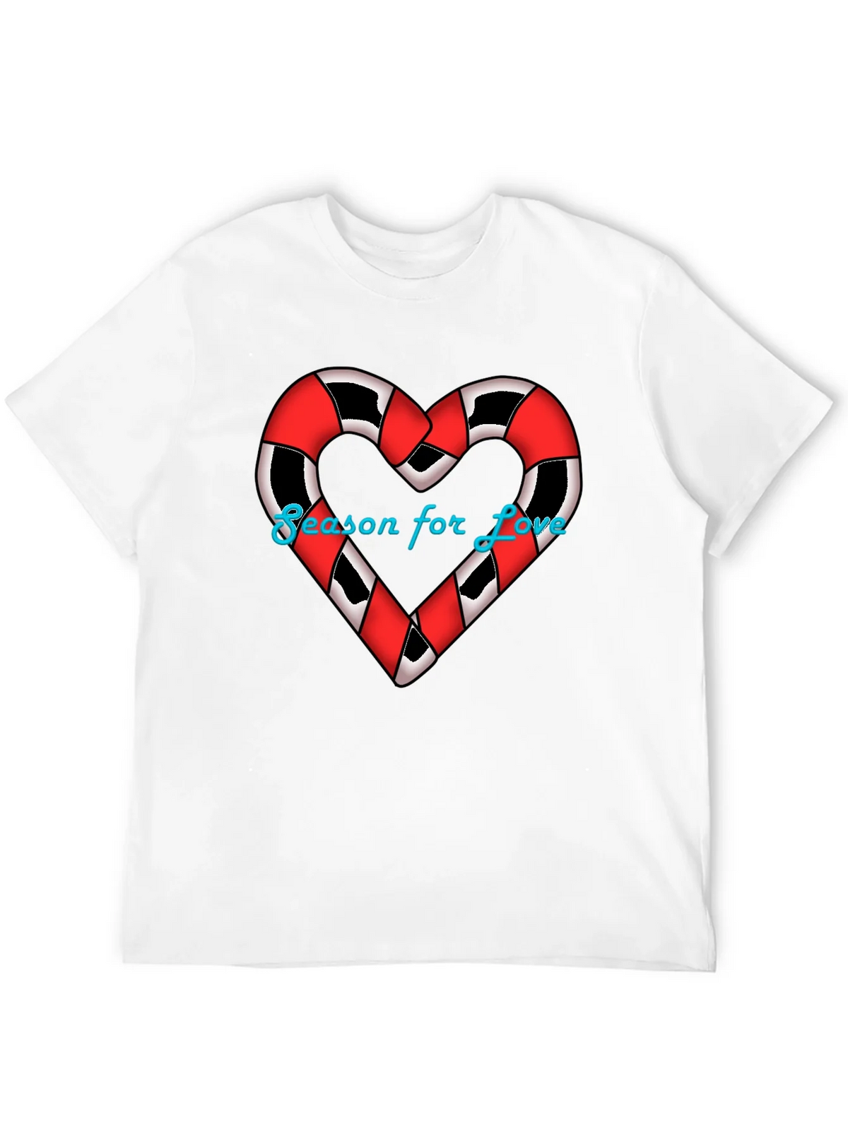 Season for Love T-Shirt Heart Candy Cane Graphic Tee product image 11