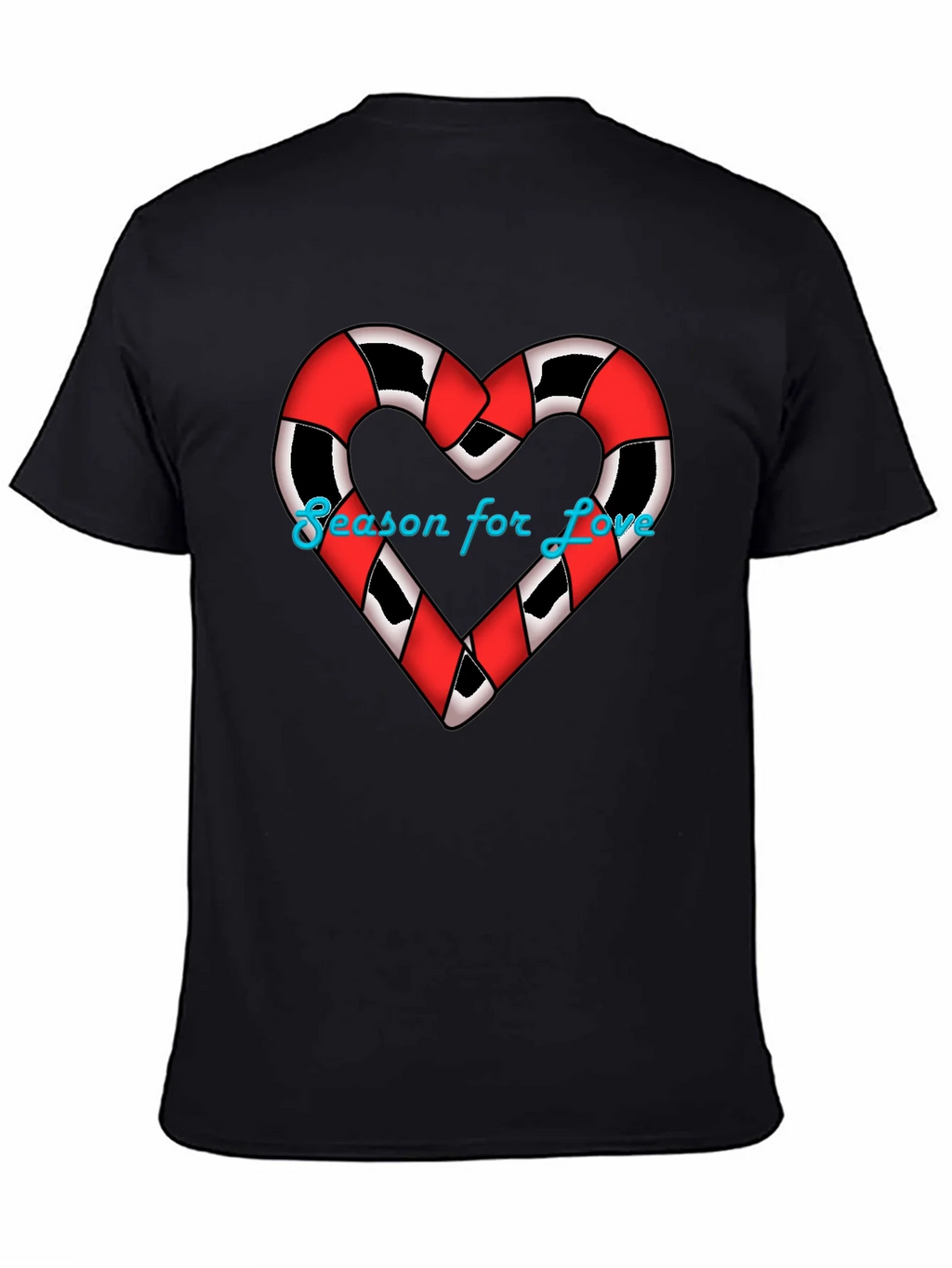 Season for Love T-Shirt Heart Candy Cane Graphic Tee product image 4
