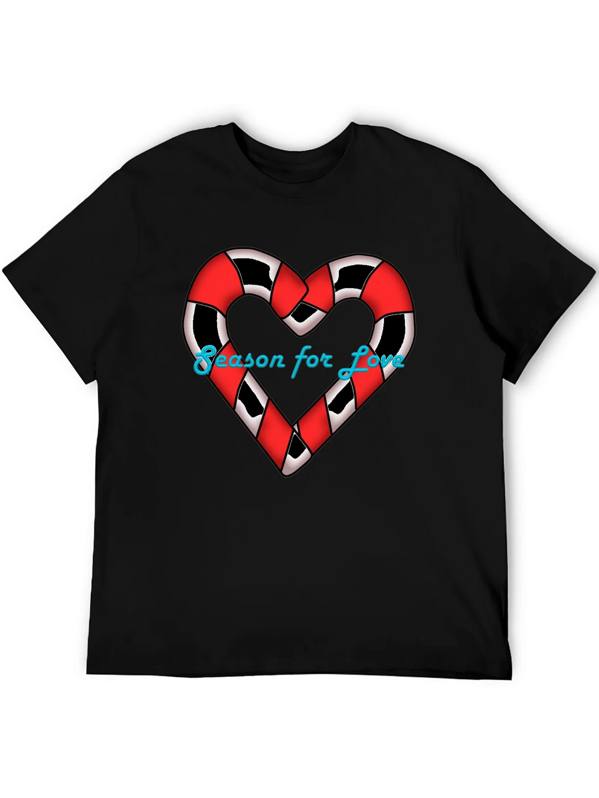 Season for Love T-Shirt Heart Candy Cane Graphic Tee product image 5