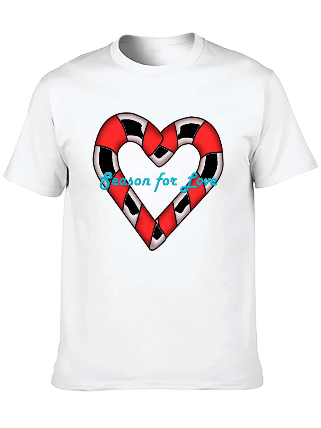 Season for Love T-Shirt Heart Candy Cane Graphic Tee product image 9