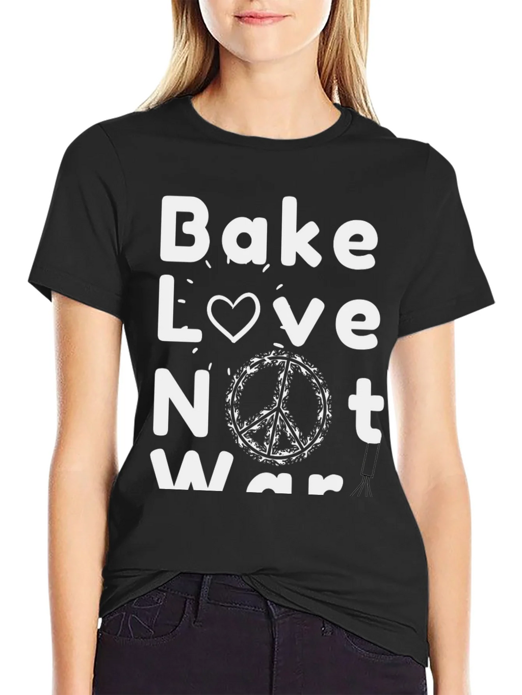 Bake Love Not War Graphic Tee - Black product image 2
