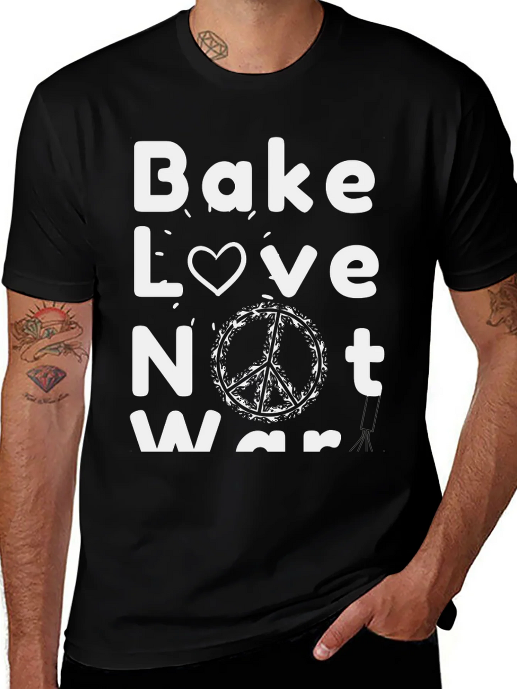 Bake Love Not War Graphic Tee - Black product image 1